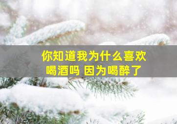 你知道我为什么喜欢喝酒吗 因为喝醉了